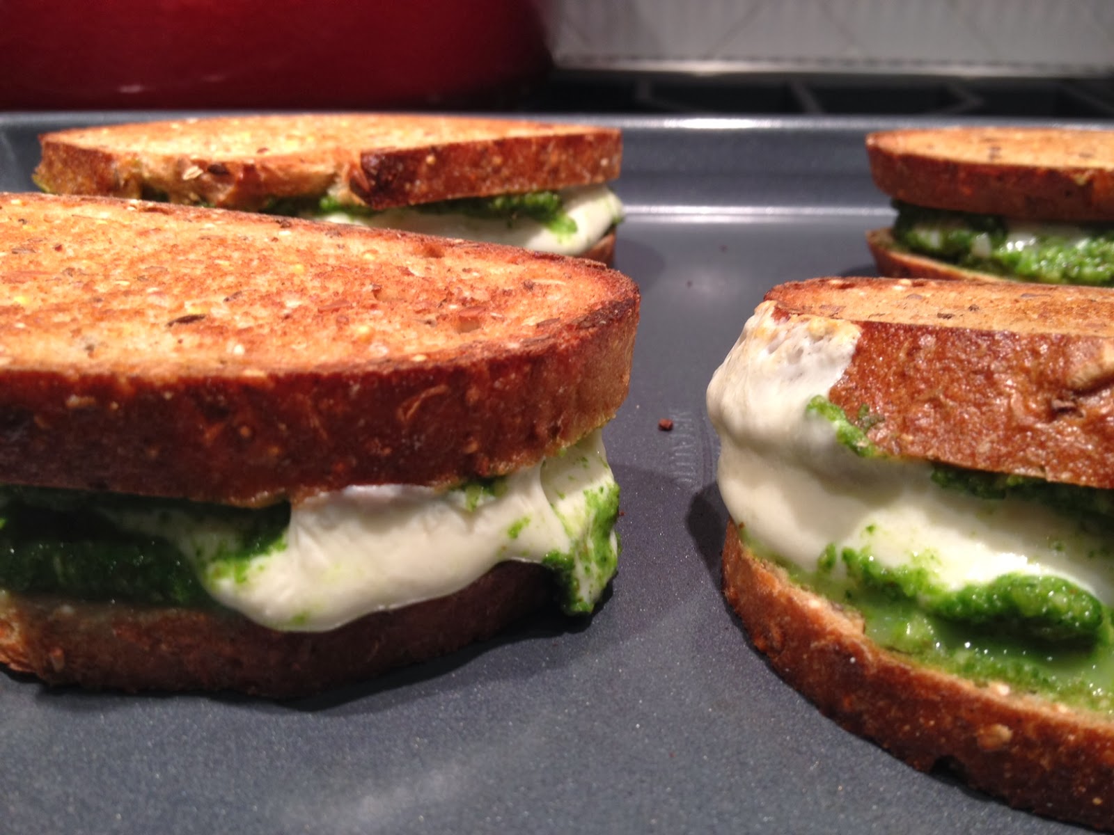 The Full Plate Blog mozzarella and kale pesto grilled cheese