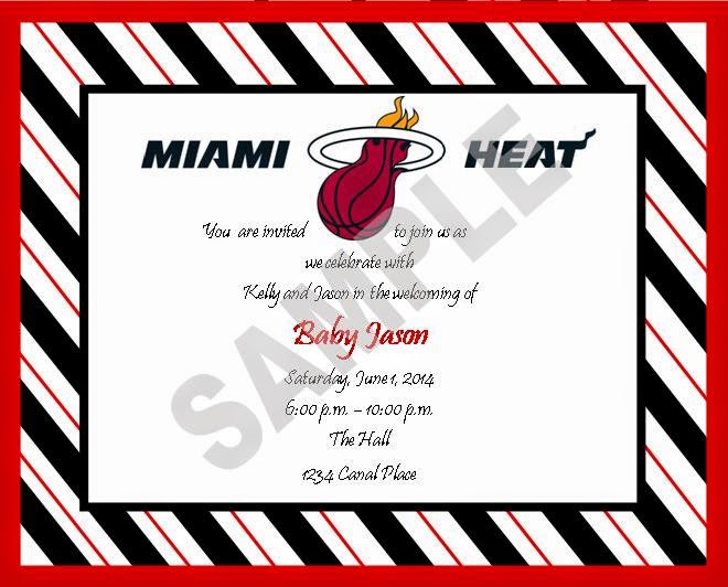 Solutions...Event Design by Kelly: Miami Heat Theme Baby Shower Invitations