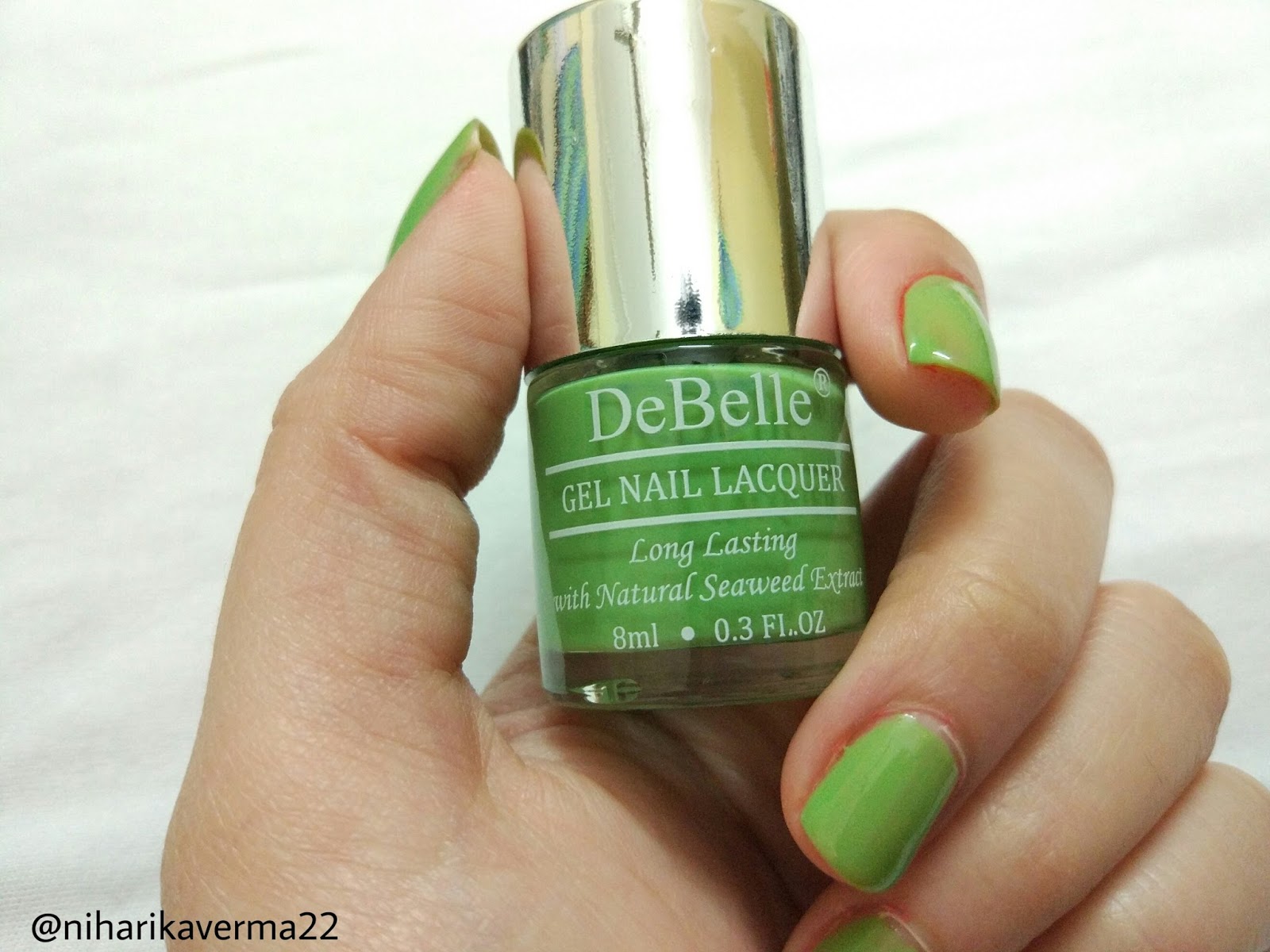 DeBelle Gel Nail Lacquer Shade Mystique Green Swatches and Review
