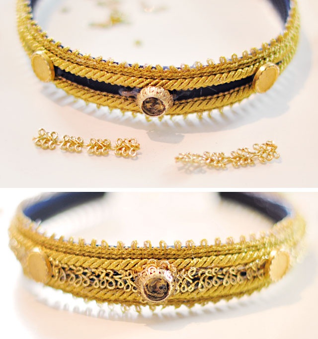 DIY Dolce & Gabbana Bejeweled Gold Headband Crown