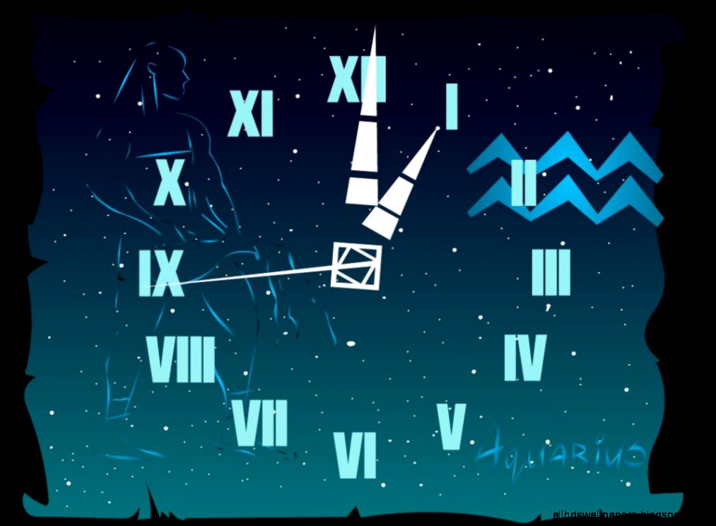Themes  Wallpaper 7art Aquarius Clock ScreenSaver Freeware