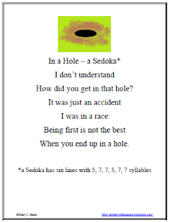 Classroom Freebies Too: Poetry Printable: In a Hole