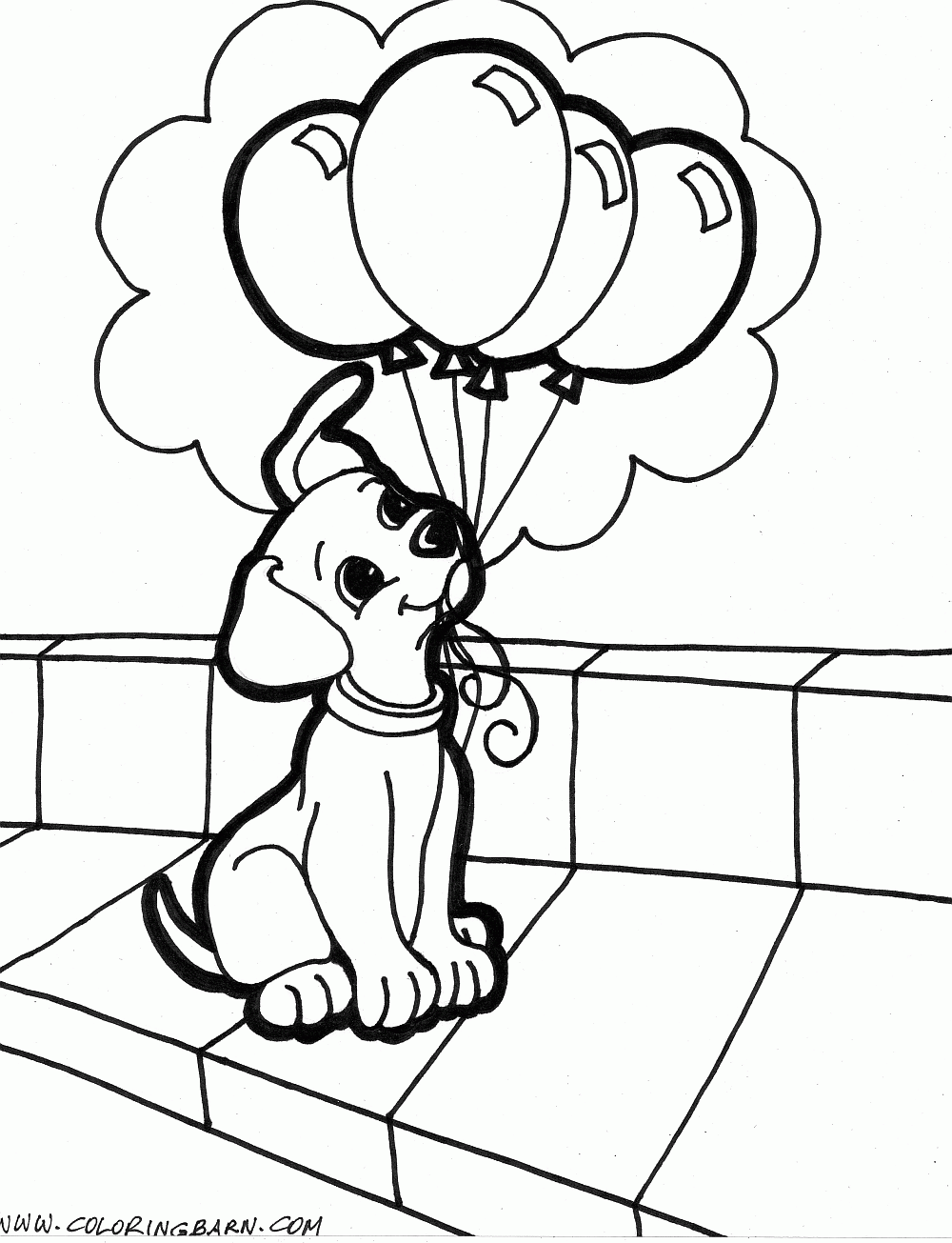 Cute Puppy Animal Coloring Pages For Kids