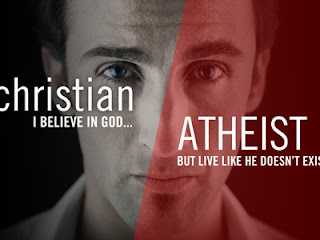 Christ: Ich glaube an Gott!   -Atheist: Aber leben tut ihr, als ob er nicht existiert!!