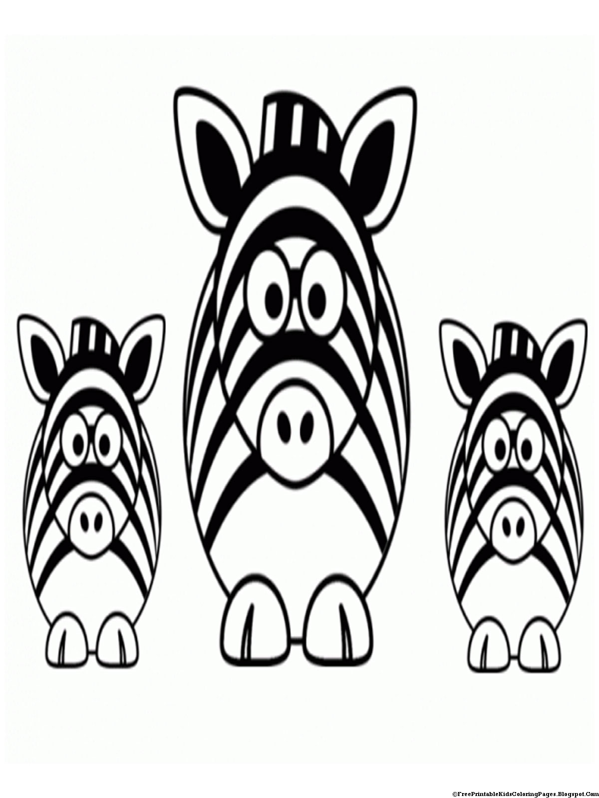 zebra coloring pages without stripes - photo #6