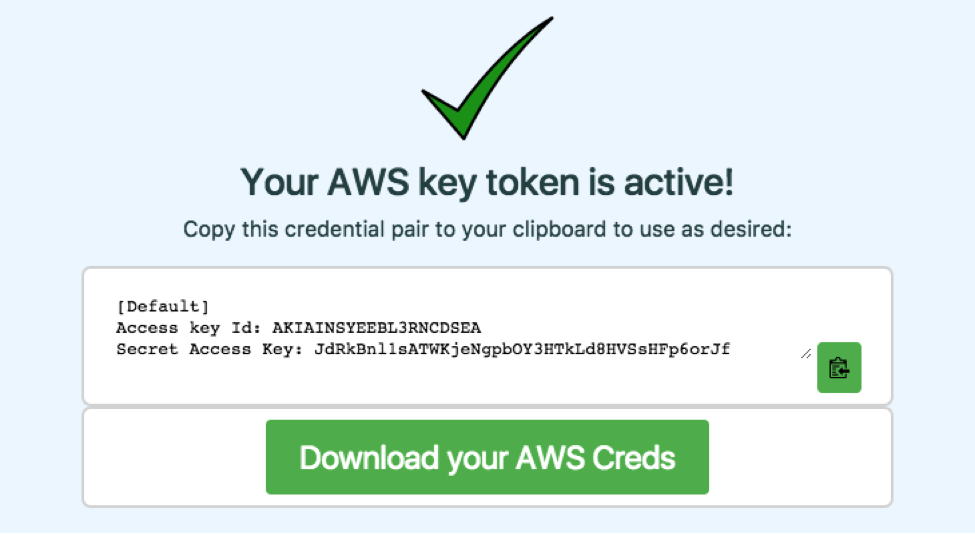 Canarytokens' new member AWS API key Canarytoken