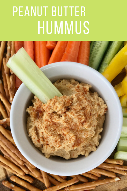 Peanut butter hummus in a bowl.