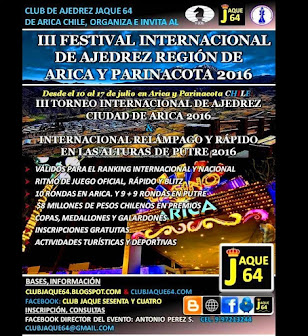 3º FESTIVAL INTERNACIONAL DE AJEDREZ REGIÓN ARICA Y PARINACOTA 2016