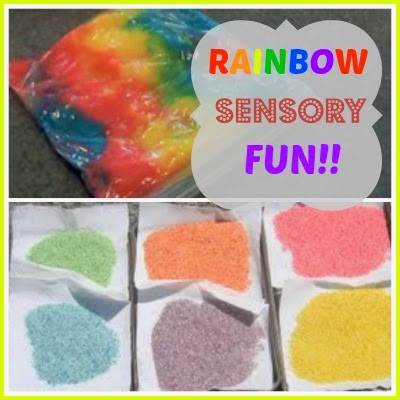 Tots and Me... Growing Up Together: R is for Rice and Rainbow Sensory Fun