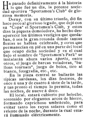 Recprte de el Mundo Deportivo, 1908