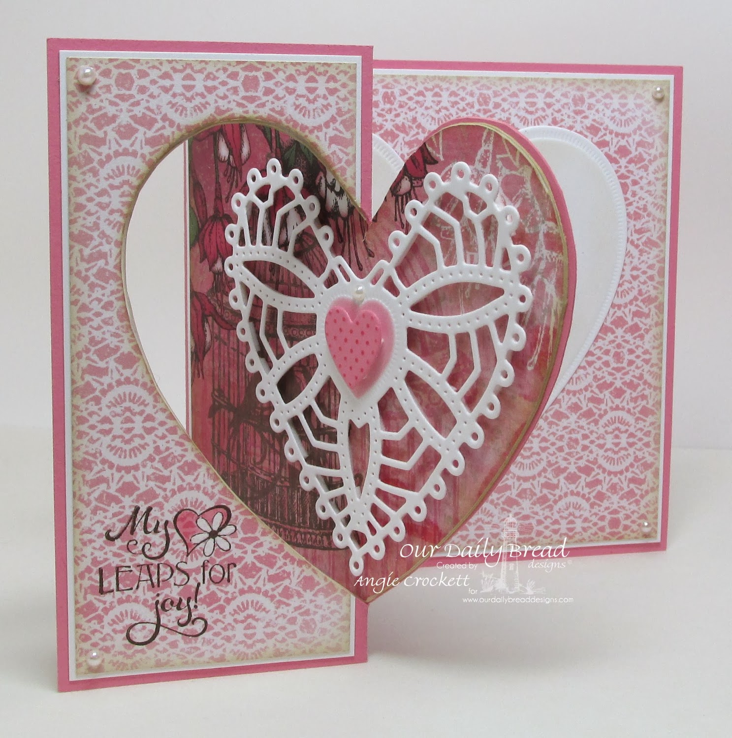 ODBD Custom Ornate Hearts Die Set, Clean Heart, Love You Bunches, Heart and Soul Designer Paper Collection, Card Designer Angie Crockett
