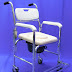 Aluminium Commode Chair Fold up Footrest, Padded Seat and Backrest