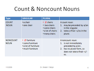 Nouns in Details: NOUN NUMBER/ COUNT NOUNS
