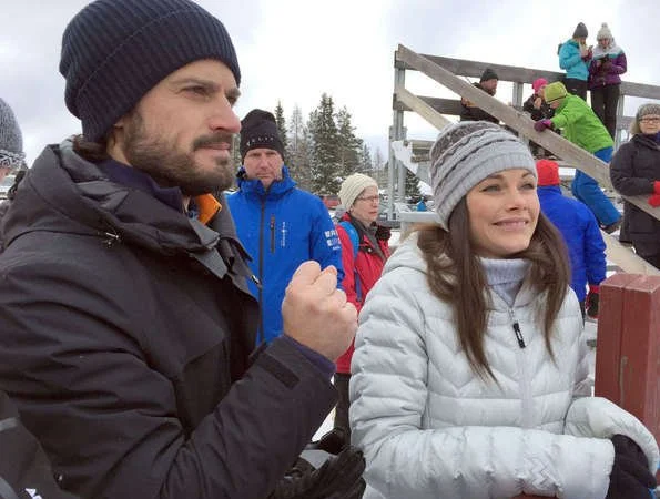 Prince Carl Philip and Princess Sofia visited the Vasaloppet's Winter Week 2017 ski race in Sälen, Dalarna