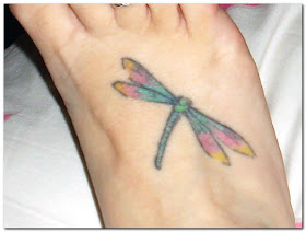 BLACK THINK TATTOO: Dragonfly tattoo on foot