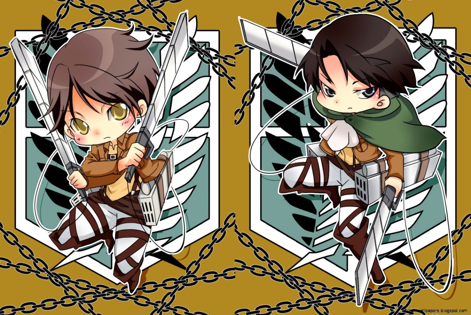 SNK Attack On Titan Chibi Shingeki No Kyojin Background