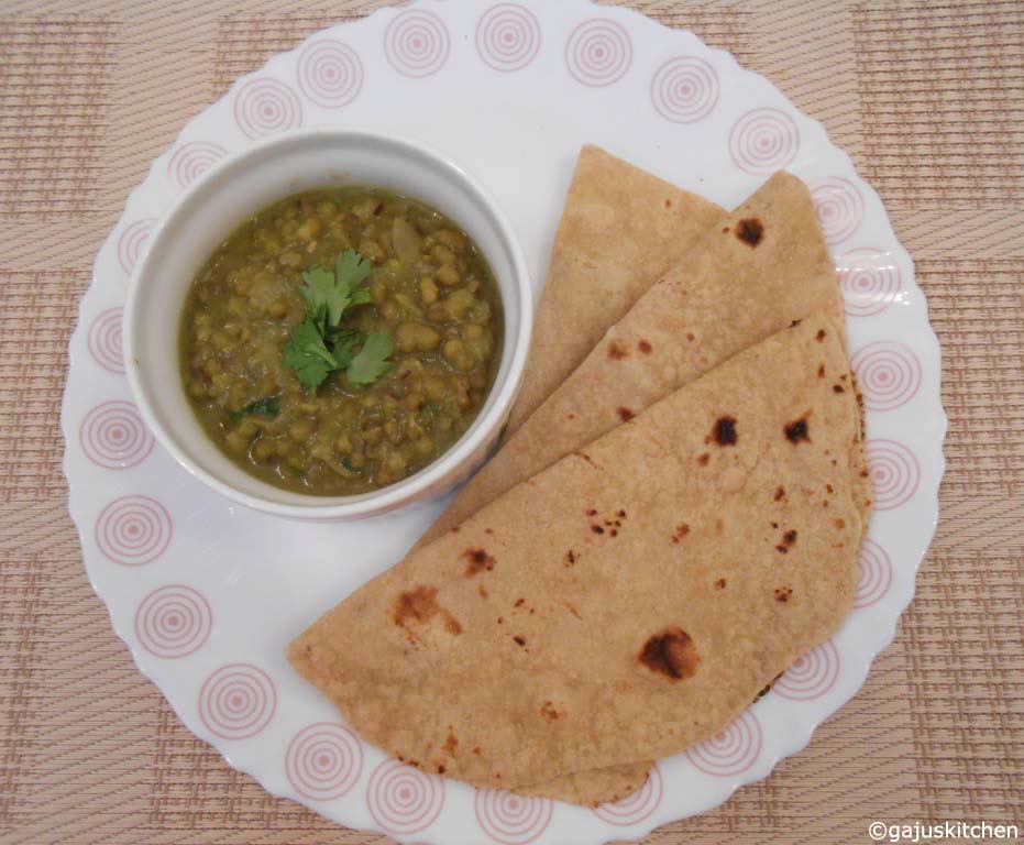 Green Gram gravy served with chapathi