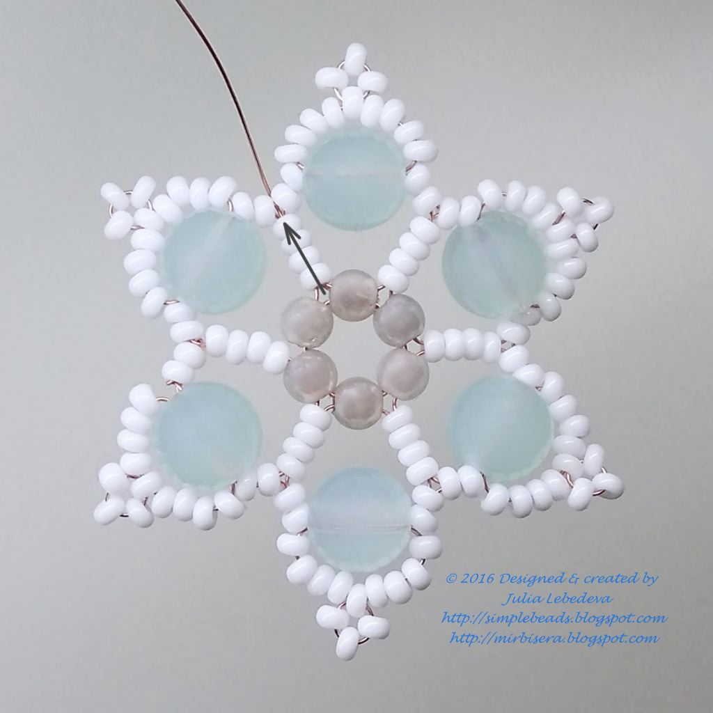 Beading for the very beginners Beaded snowflake