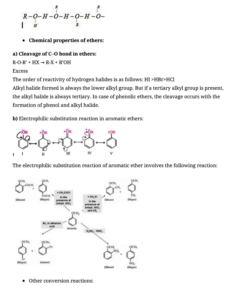 CBSE Class 12 Chemistry Notes Alcohols, Phenols and Ethers Experhap