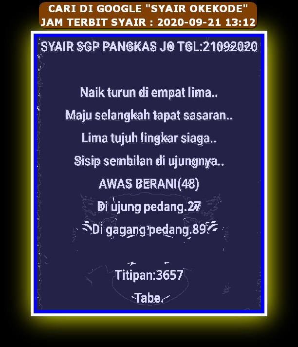 1 New Message Kode Syair Singapore 21 September 2020 Forum Syair Togel Hongkong Singapura Sydney