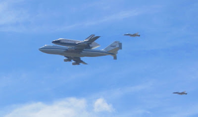 Space Shuttle Endeavor as seen from Griffith Observatory