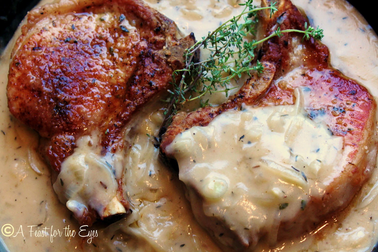 Comforting and Easy Smothered Pork Chops with a Buttermilk Onion Gravy ...