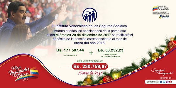 Atención! Próximo pago de pensión del IVSS Dic´17 Atención! Próximo pago de pensión del IVSS Dic´17