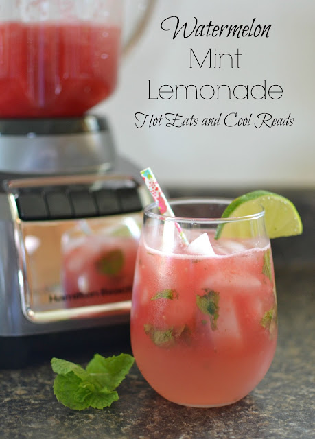 Fruity summertime drink! Perfect for picnics, BBQ's and play dates! So refreshing too! Watermelon Mint Lemonade Recipe from Hot Eats and Cool Reads!