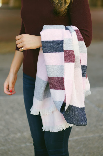 Talbots x National Breast Cancer Foundation italian wrap wool scarf