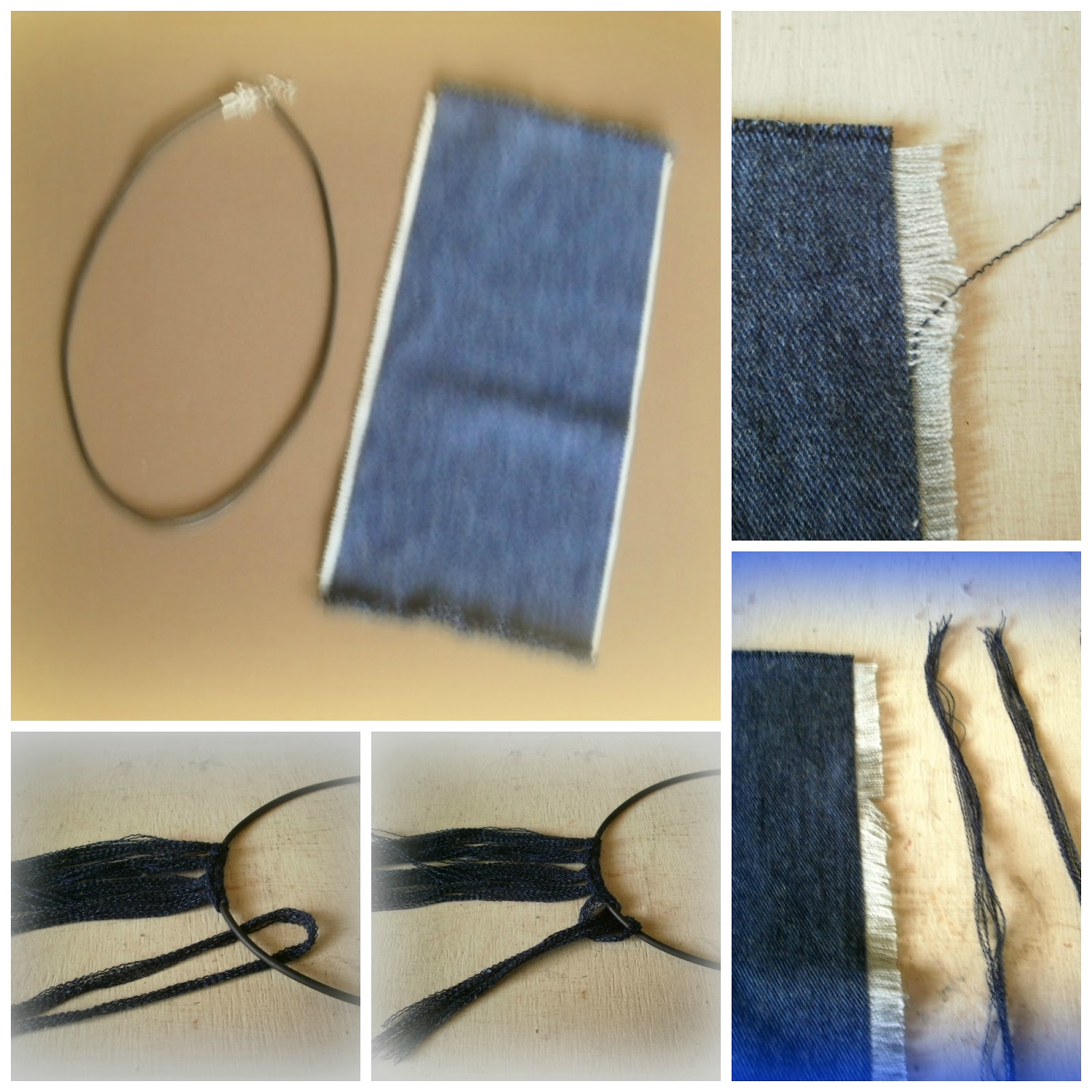 Crochet and Other Stuff Denim Fringe Necklace