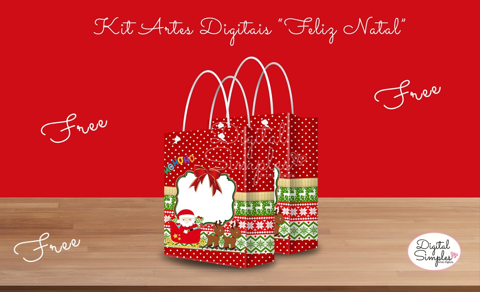 Kit Digital para Festa Tema Natal - Convites Digitais Simples