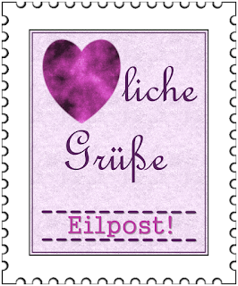 Briefmarken-Clipart "Eilpost! Herzliche Grüße"
