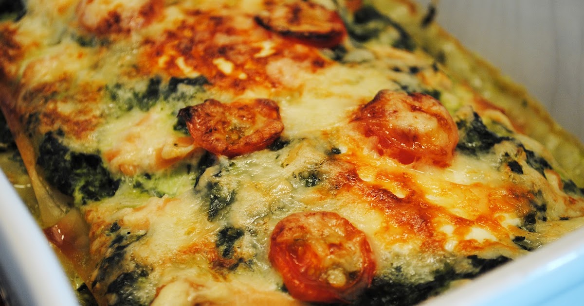 Küchenzaubereien: Spinat-Lachs-Lasagne mit Tomaten