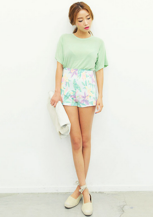 [Stylenanda] High Waist Summer Floral Shorts | KSTYLICK - Latest Korean ...