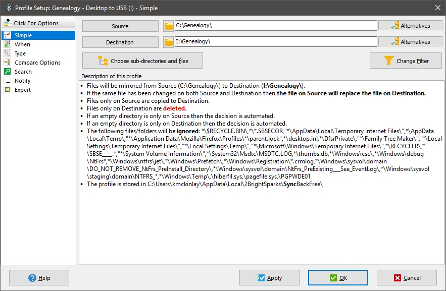 Family Tree Knots Easy Backups to USB Flash Drive