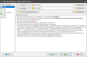 Screen capture of SyncBackFree profile for creating a mirror backup