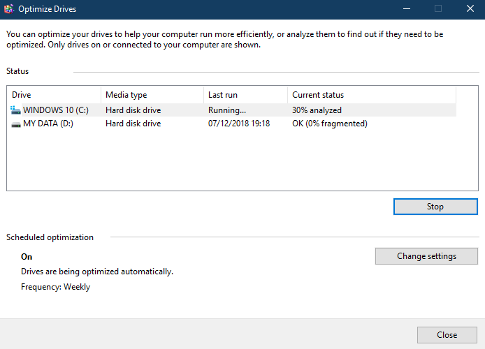 Drive optimization. Drive optimization