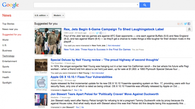 Google News Suggested For You
