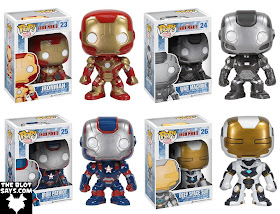 Iron Man 3 Pop! Marvel Vinyl Figures by Funko - Iron Man Mark 42, War Machine, Iron Patriot & Iron Man Deep Space Suit