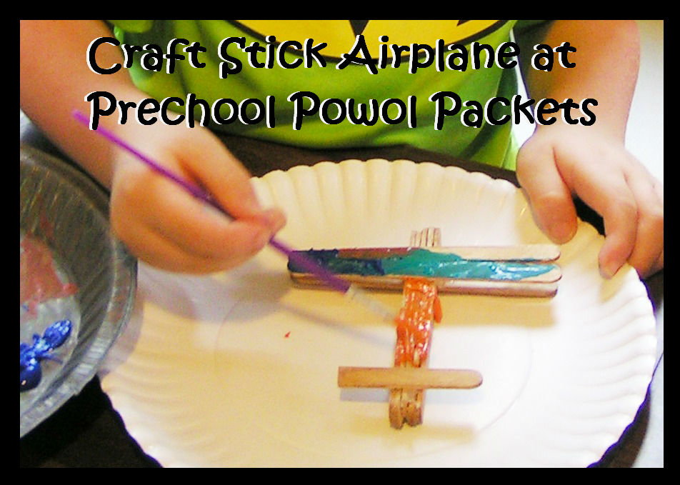 Craft Stick Airplane Preschool Powol Packets