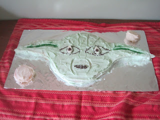Decorated Yoda cake