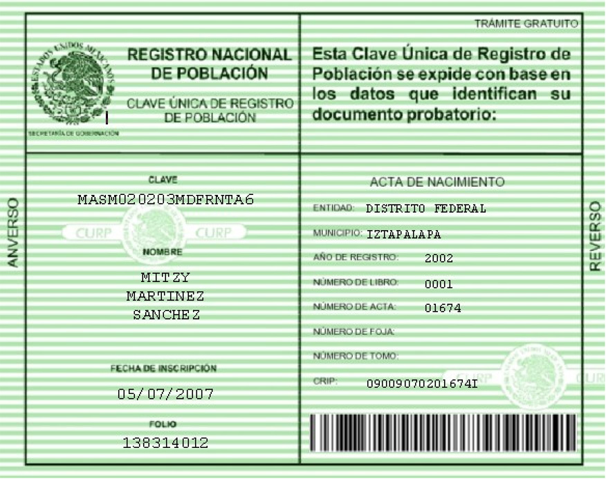 Consultar Curp Curp Actualizada Nuevo Formato Para Imprimir Curp Hot