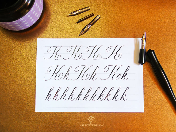 Caligrafia copperplate, ¿cómo escribir la letra K? Aracelyasmine Arte y artesanías Caligrafia copperplate, ¿cómo escribir la letra K? Aracelyasmine Arte y artesanías