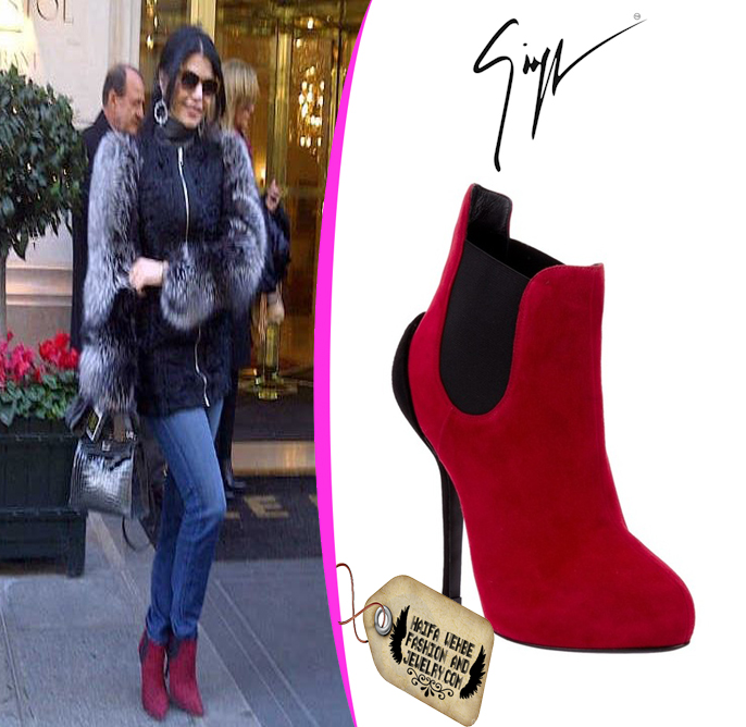 Haifa wehbe fashion and jewelry: Haifa Wehbe wearing red suede boots by ...