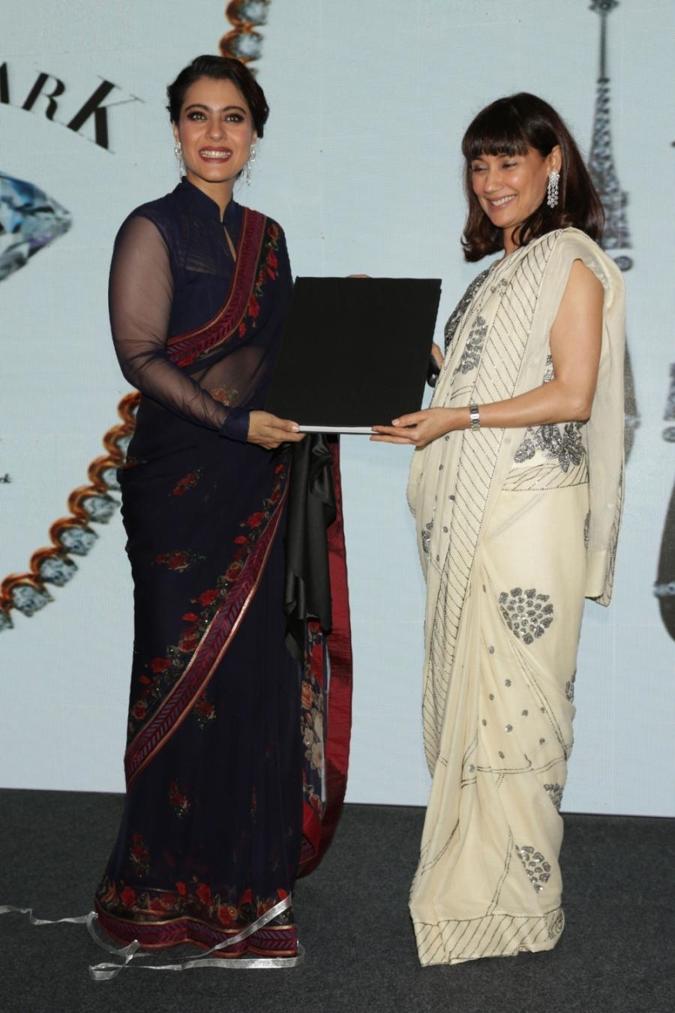 Glamorous Mumbai Actress Kajol Photos In Transparent Black Sari