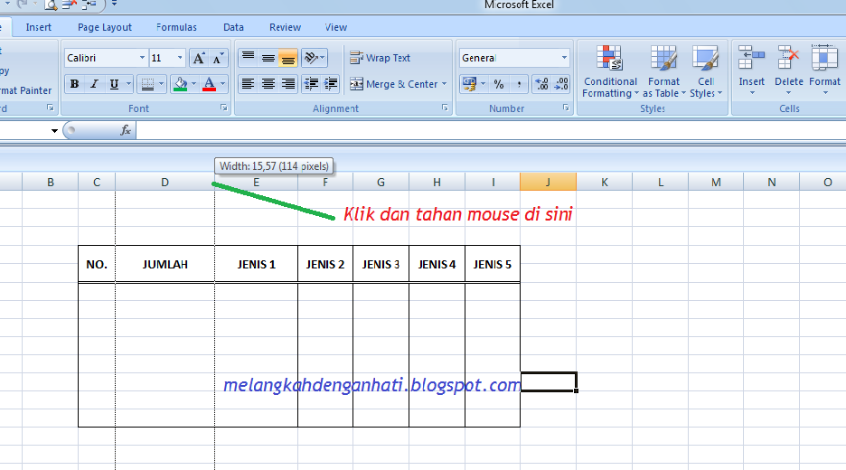 Cara Mengatur Lebar Kolom Dan Tinggi Baris Pada Microsoft