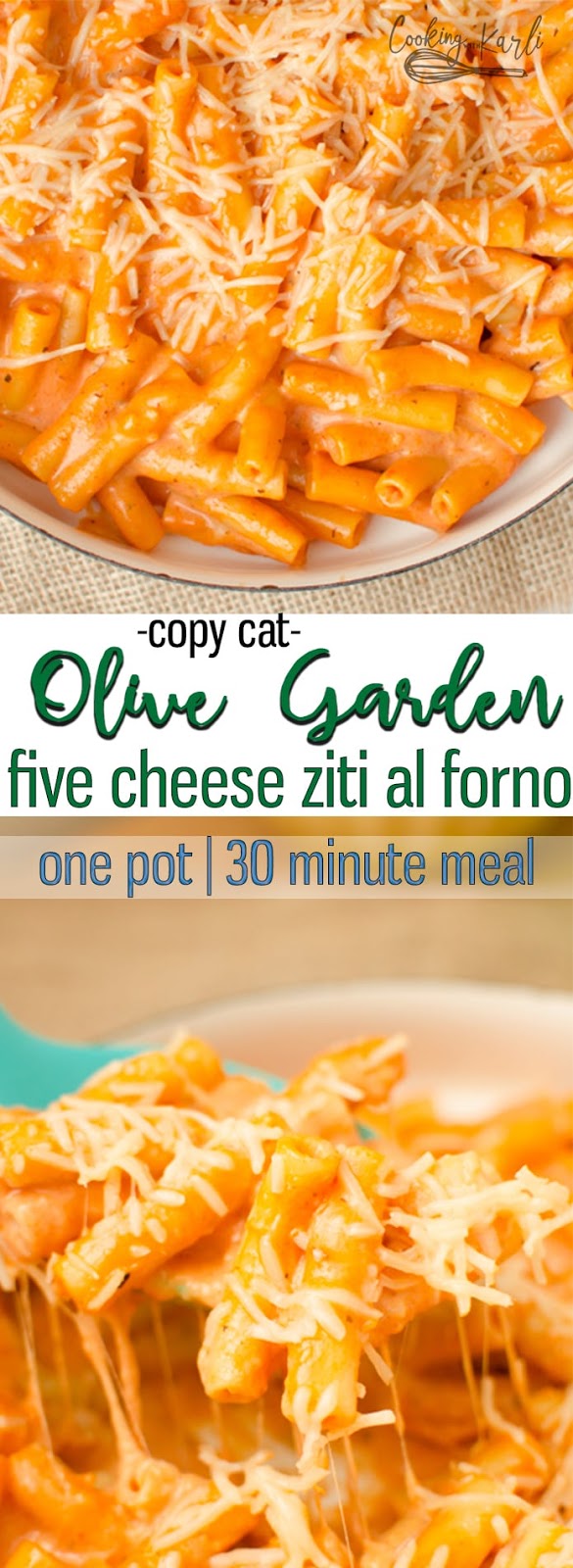 One Pot Olive Garden’s Five Cheese Ziti Copy Cat