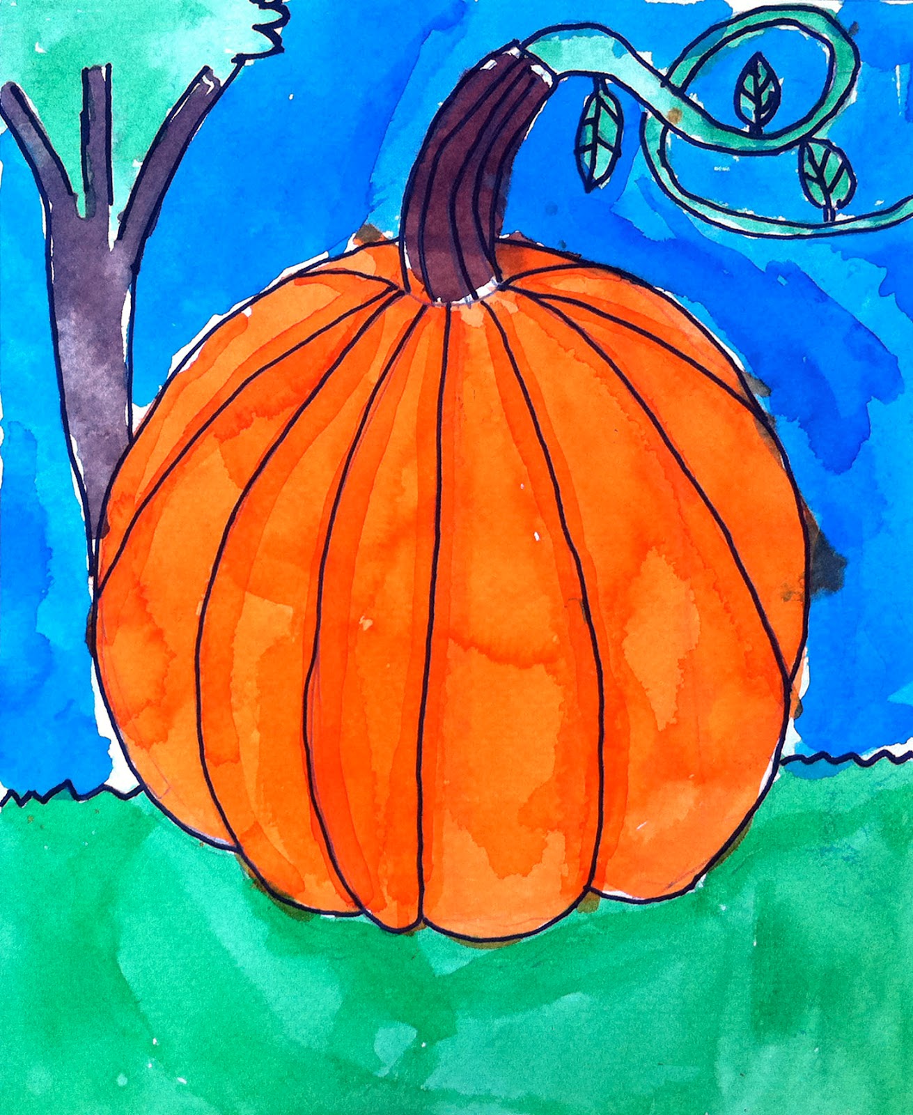 watercolor pumpkin clipart - photo #35