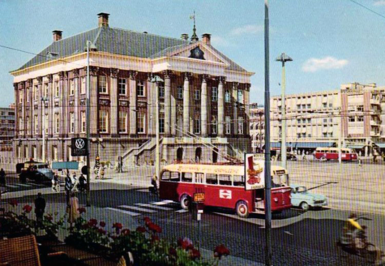 transpress nz trolleybus in Groningen, Netherlands, circa 1960