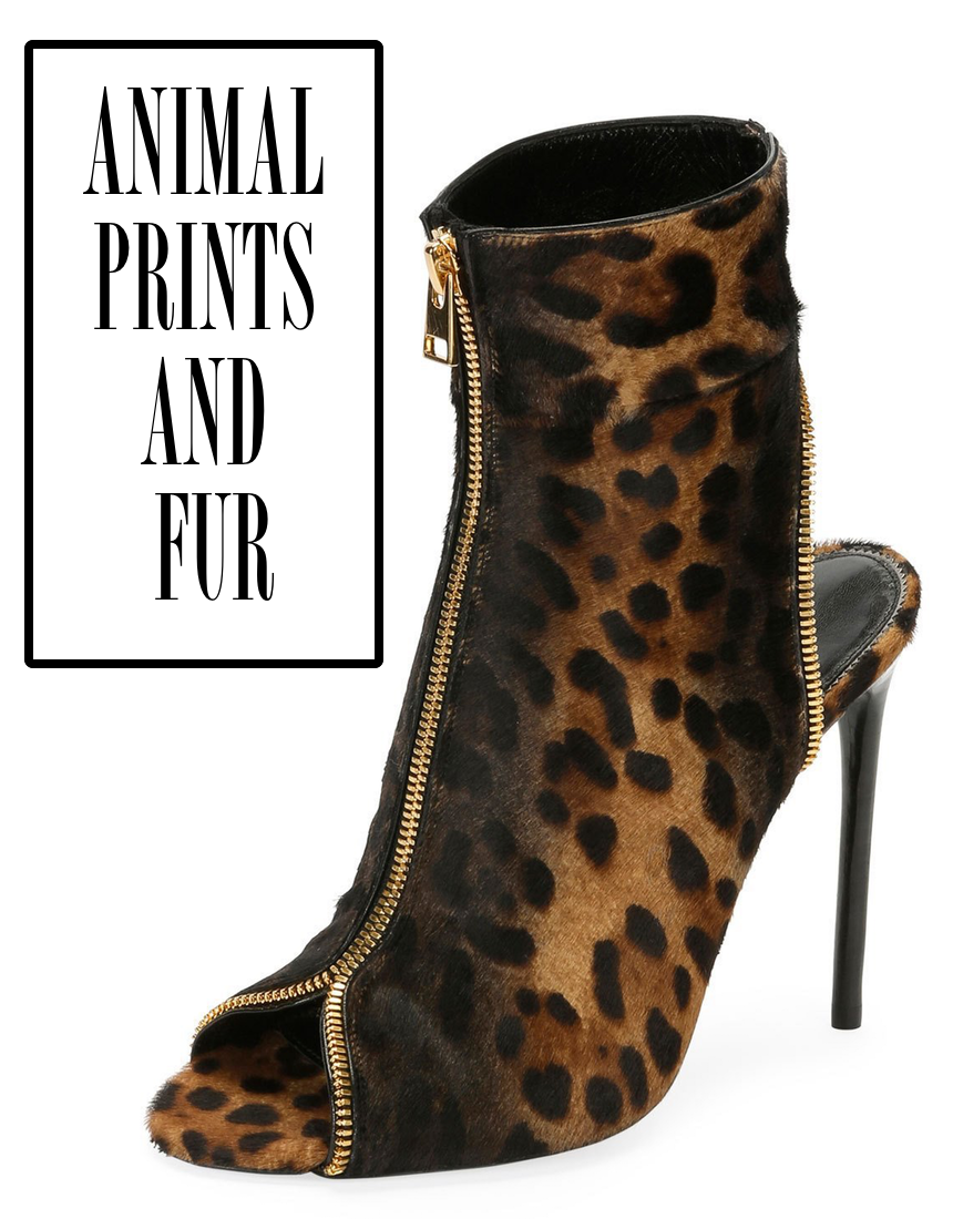 TOM FORD Leopard-Print Zip Peep-Toe Bootie